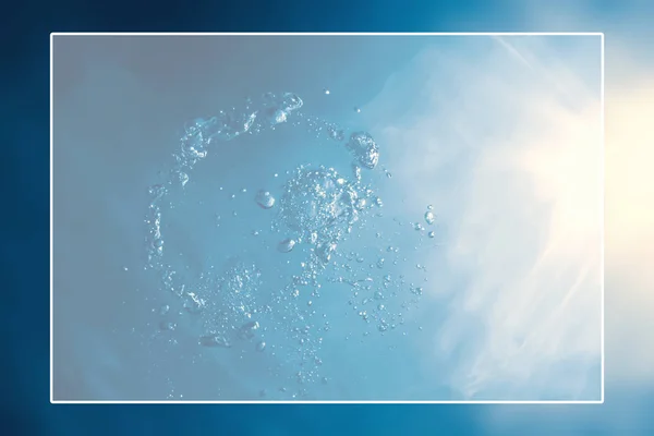 水中背景白枠 水面空白のテキストボックス — ストック写真