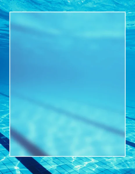 Schwimmbad Hintergrund Weißer Rand Rahmen Wasseroberfläche Leeres Textfeld — Stockfoto