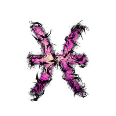 Balık burç beyaz arka plan