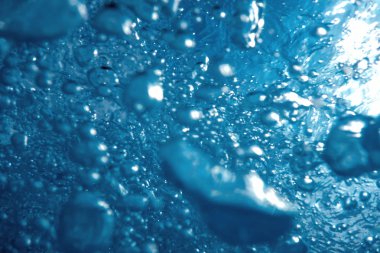 Hava Kabarcıkları, Sualtı Baloncukları Su altı Arkaplanı Özeti.