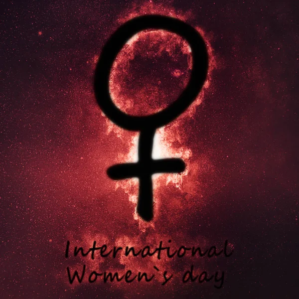 Internationale Vrouwendag Dag Nachtelijke Hemel Ruimte Achtergrond — Stockfoto