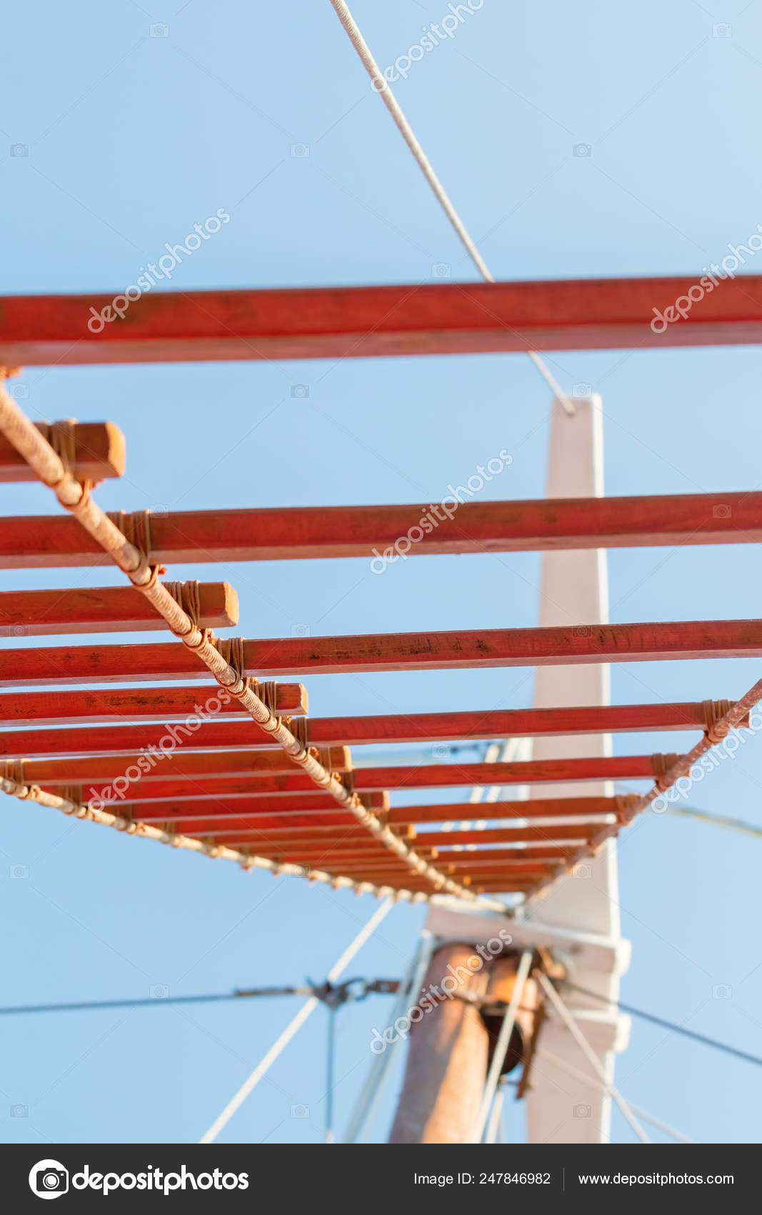 Details of sailing equipment on a sailing boat sunny day — Stock Photo