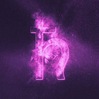 Gezegen Satürn sembolü. Satürn işareti. Soyut gece gökyüzü arka plan