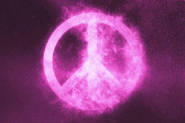 Peace sign, Peace Symbol . Abstract night sky background — Stock Photo, Image