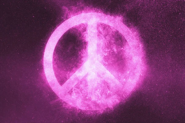 Peace sign, Peace Symbol . Abstract night sky background