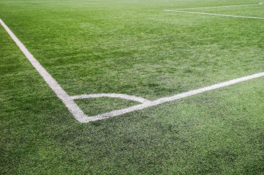 Köşe futbol sahası, köşe tebeşir işareti suni çim futbol