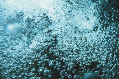 Hava kabarcıkları, su altı kabarcıkları Soyut Arkaplan.