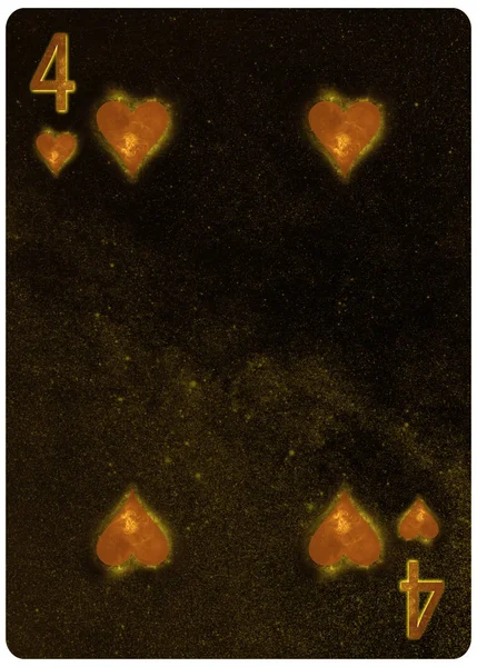 Four of Hearts carte à jouer Résumé Contexte — Photo