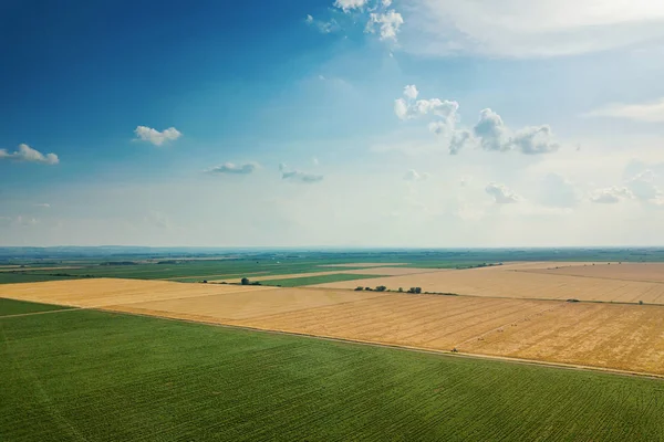 Letecký pohled na zemědělských polí. Krajina, zemědělská La — Stock fotografie