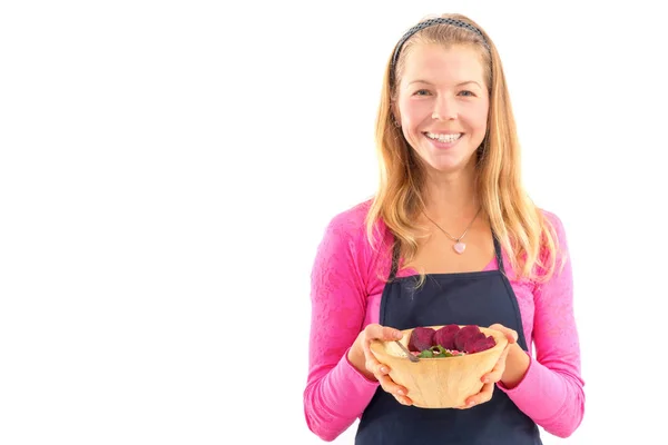 Jonge vrouw met rauw veganistisch gezond voedsel. Raw food concept ba — Stockfoto