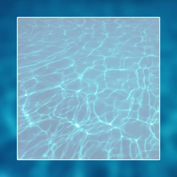 Underwater background white border frame, water surface blank te — Stock Photo, Image