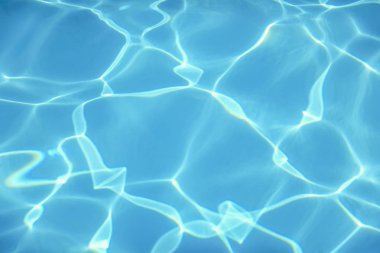 Yüzme havuzu suyu. Dalgalı Su. Güneş Yansıma arkaplanı.