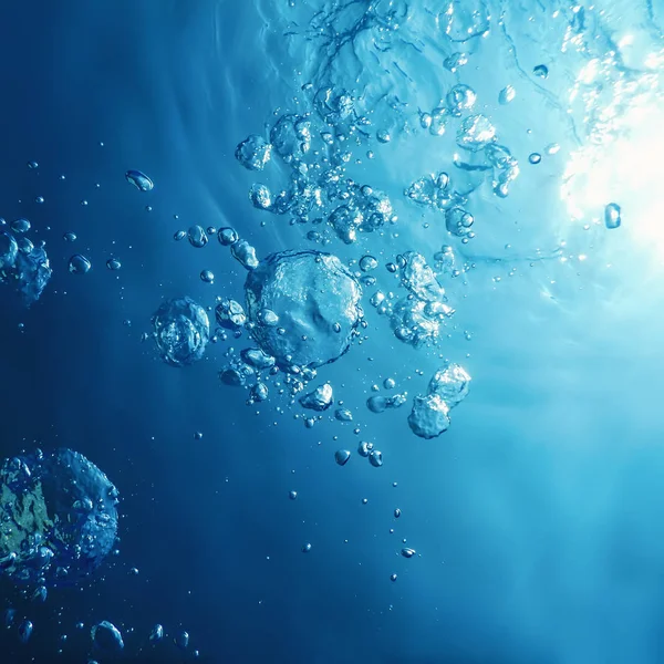 Underwater Bubbles with Sunlight. Underwater Background Bubbles