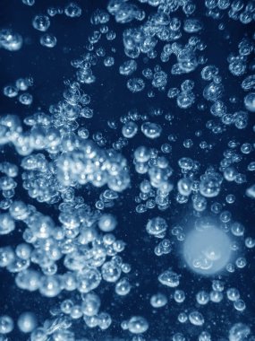 Hava kabarcıkları, su altı kabarcıkları Soyut Arkaplan.