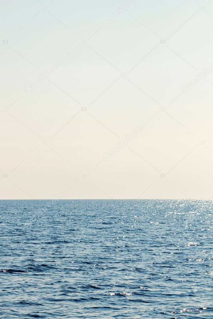 Blue sea and clear sky. Caribbean sea.