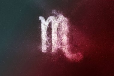 Akrep burcu Beyaz Kırmızı. Gece gökyüzü soyut arkaplanı