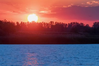 Gölün Üzerinde Günbatımı Sahnesi, Su Yüzeyi Günbatımı