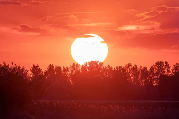 Sonne Himmel Wolken Bei Schönem Sonnenuntergang — Stockfoto