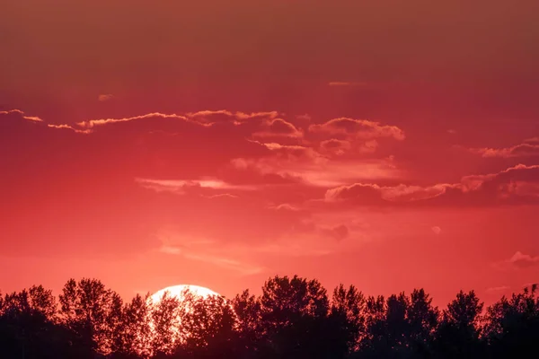 Sonne Himmel Wolken Bei Schönem Sonnenuntergang — Stockfoto