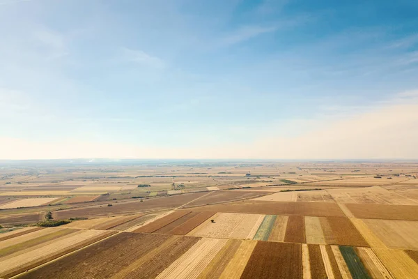 Letecký Pohled Zemědělská Pole Podzimní Krajina — Stock fotografie