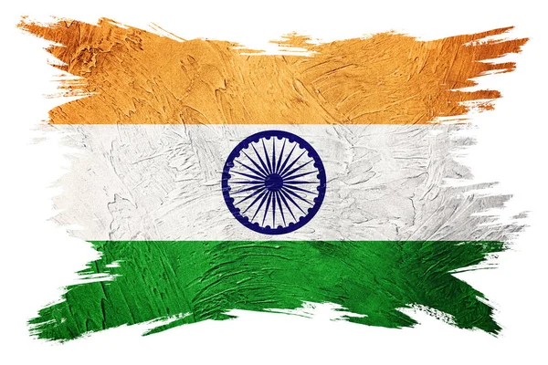 Grunge India Vlag India Vlag Met Grunge Textuur Borstelslag — Stockfoto