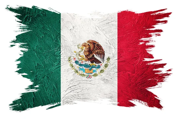 Grunge Mexico Flag Mexican Flag Grunge Texture Brush Stroke — Stock Photo, Image