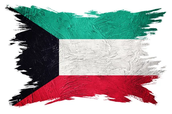 Прапор Кувейту Прапор Кувейту Текстурою Гранджу Грубий Удар — стокове фото
