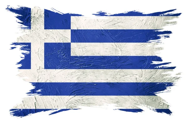 Grunge Griekenland Vlag Griekenland Vlag Met Grunge Textuur Borstelslag — Stockfoto