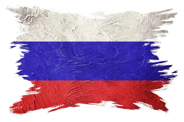 Grunge Russia flag. Russian flag with grunge texture. Brush stroke.