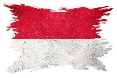 Grunge Monako bayrağı. Grunge desenli Monako bayrağı. Fırça darbesi.