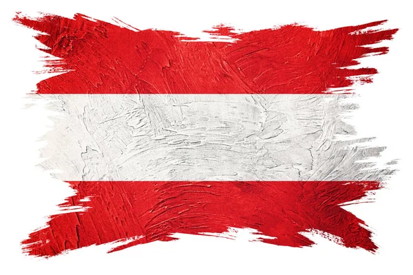 オーストリア国旗を掲揚する オーストリアの国旗にはグリンジの質感 ブラシストローク — ストック写真
