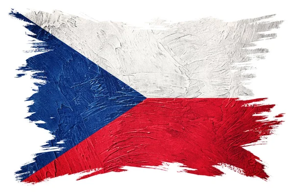 Grunge Tsjechische Vlag Tsjechische Vlag Met Grunge Textuur Borstelslag — Stockfoto