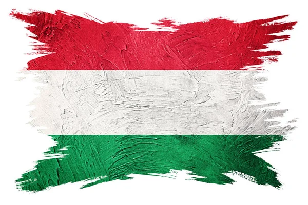 Grunge Unkarin Lippu Unkarin Lippu Grunge Rakenne Siveltimen Isku — kuvapankkivalokuva