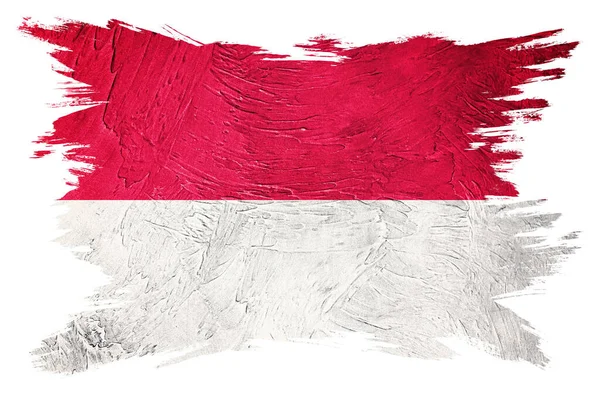 Grunge Endonezya Bayrağı Grunge Desenli Endonezya Bayrağı Fırça Darbesi — Stok fotoğraf