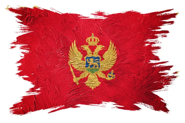 Bandeira Grunge Montenegro Bandeira Montenegro Com Textura Grunge Acidente Vascular — Fotografia de Stock