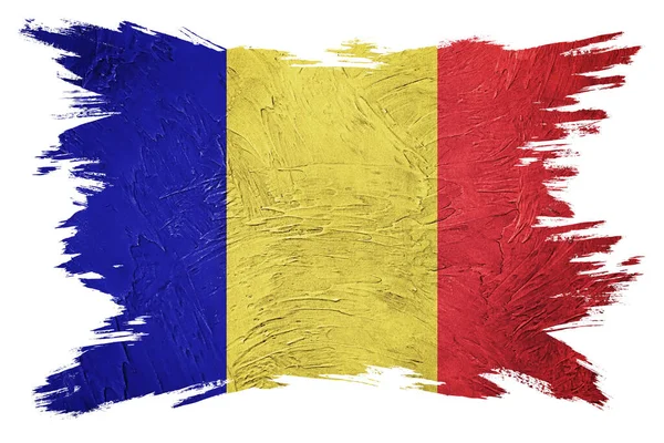 Σημαία Της Ρουμανίας Σημαία Ρουμανίας Υφή Grunge Πινέλο — Φωτογραφία Αρχείου
