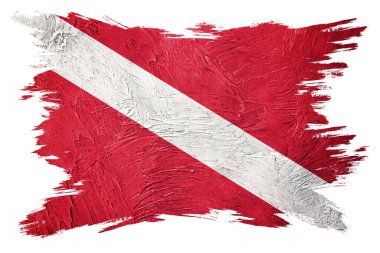 Klasik stil dalgıç bayrağı. Dalgıç bayrağı indir. Fırça darbesi.