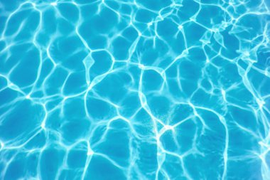 Mavi Dalgalı Su Arkaplanı, Yüzen Havuz Suyu Güneş Yansıması