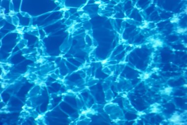 Mavi Dalgalı Su Arkaplanı, Yüzen Havuz Suyu Güneş Yansıması