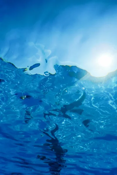 Wasseroberfläche Unter Wasser Oberfläche Schwimmbad Wasserhintergrund — Stockfoto