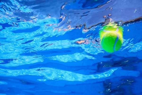 Tennis Summer Concept, Tennis Ball Underwater, Swimming Pool, Summer Tennis Camp