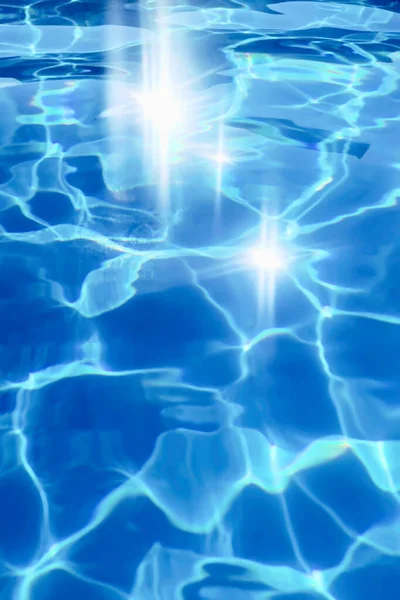 Blue Ripple Water Hintergrund Swimming Pool Wasser Sonnenreflexion — Stockfoto