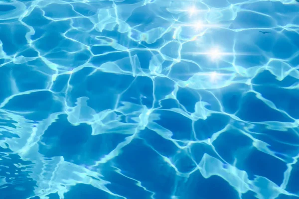 Blue Ripple Water Hintergrund Swimming Pool Wasser Sonnenreflexion — Stockfoto