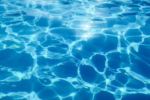 Sfondo Blu Acqua Increspata Riflessione Sole Acqua Piscina — Foto Stock