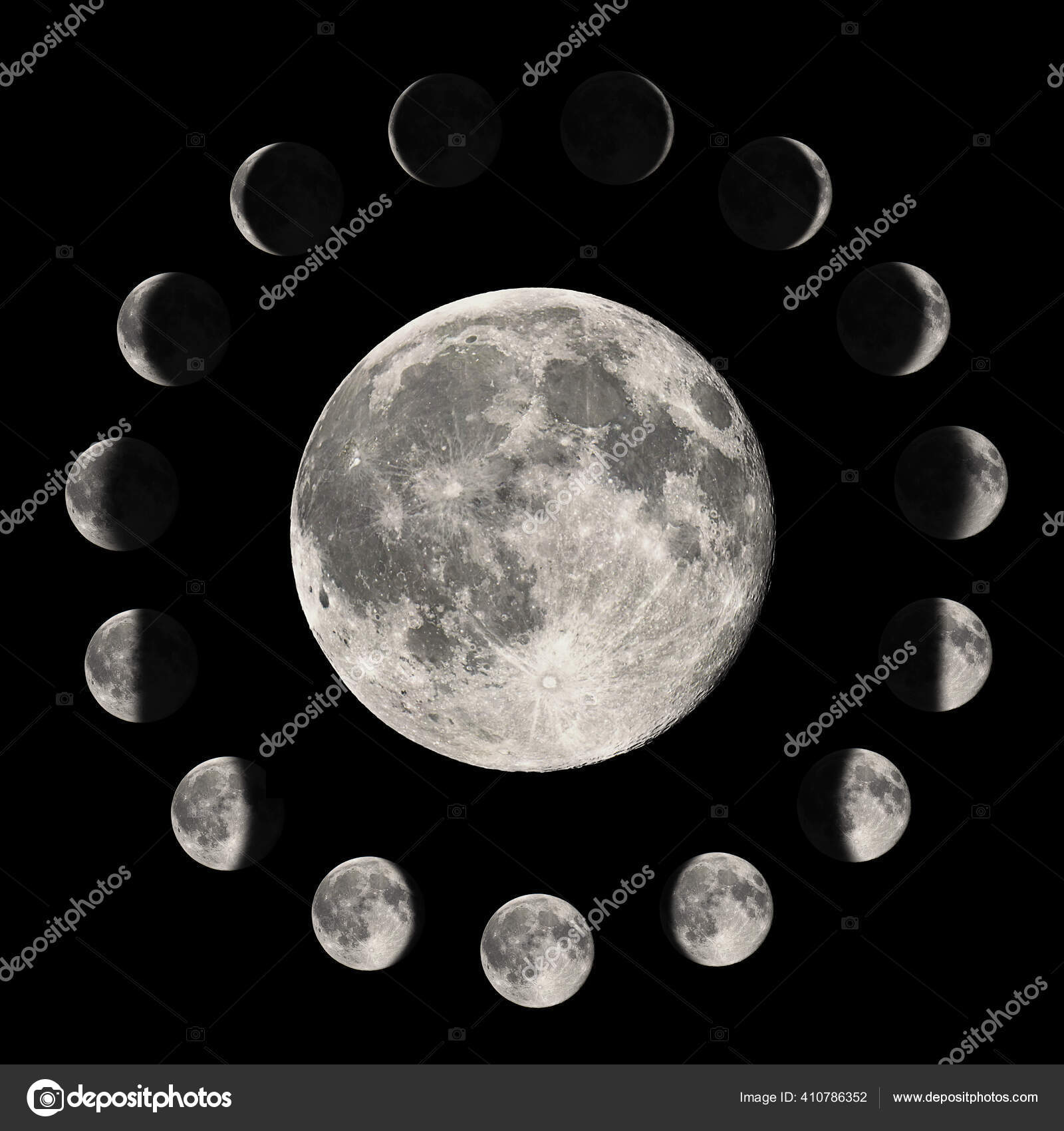 Phases Moon Lunar Cycle Stock Photo By C Allexxandar