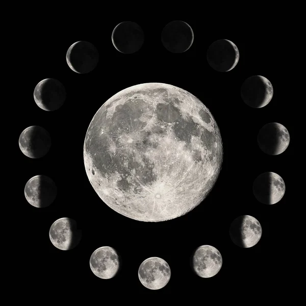 Fases Luna Ciclo Lunar — Foto de Stock