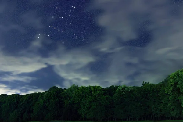 Constelación Estrellas Hércules Cielo Nocturno Racimo Estrellas Espacio Profundo Hombre —  Fotos de Stock