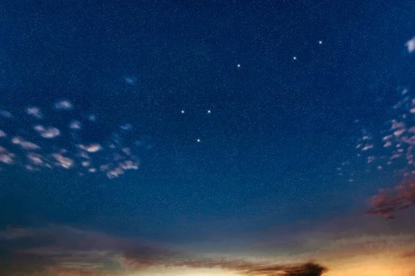 Constelación Estrellas Dorado Cielo Nocturno Racimo Estrellas Espacio Profundo Constelación — Foto de Stock