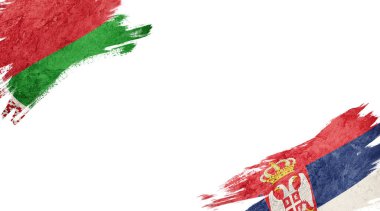 Beyaz sırt grubunda Belarus ve Sırbistan bayrakları