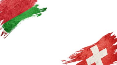 Beyaz sırt grubunda Belarus ve İsviçre bayrakları